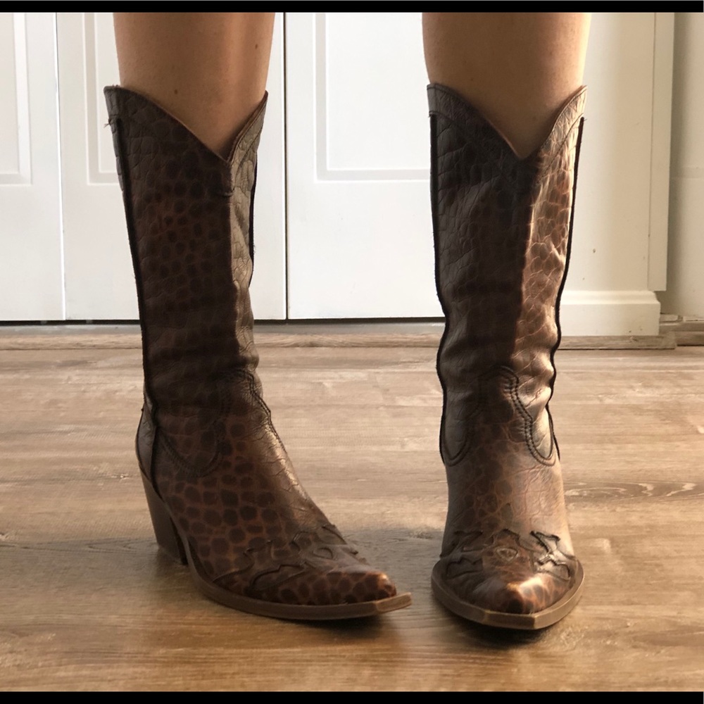 Pinko cowboy style genuine leather boots, size 37